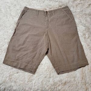 Weekendz off men tan stripe texture short 36x13
